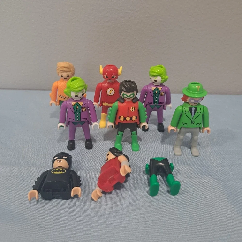 Playmobil Kinder DC Super Friends Lot Robin Joker‎ Flash Riddler Parts Figures